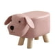thumbnail image 3 of Reposapiés de animales, bonito taburete de madera maciza, antideslizante, tapizado, otomano para perro rosa, 3 of 9