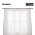 thumbnail image 4 of ZOPZO White Voile Sheer Curtains 52W x 72L Embroidered Leaf Grommet Drapes for Living Room 2 Panels, 4 of 8