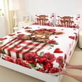 thumbnail image 4 of jejeloiu Valentine Highland Cow Full Size Sheets Kids,Cute Print Bed Sheets,4pcs, 4 of 6