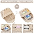 thumbnail image 4 of Mochila escolar BTOOP de pana beige con estampado floral para niñas adolescentes, 4 of 8
