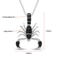 thumbnail image 3 of AFFY Round Cut Black Cubic Zirconia Scorpion Pendant Necklace In 14K White Gold Over Sterling Silver, 3 of 7