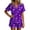 C100 Purple, variant on CONZONE Halloween Pajamas for Women Set Short Sleeve Lace Up Graphic Tops Shorts Pjs 2 Piece Spooky Season Sleepwear