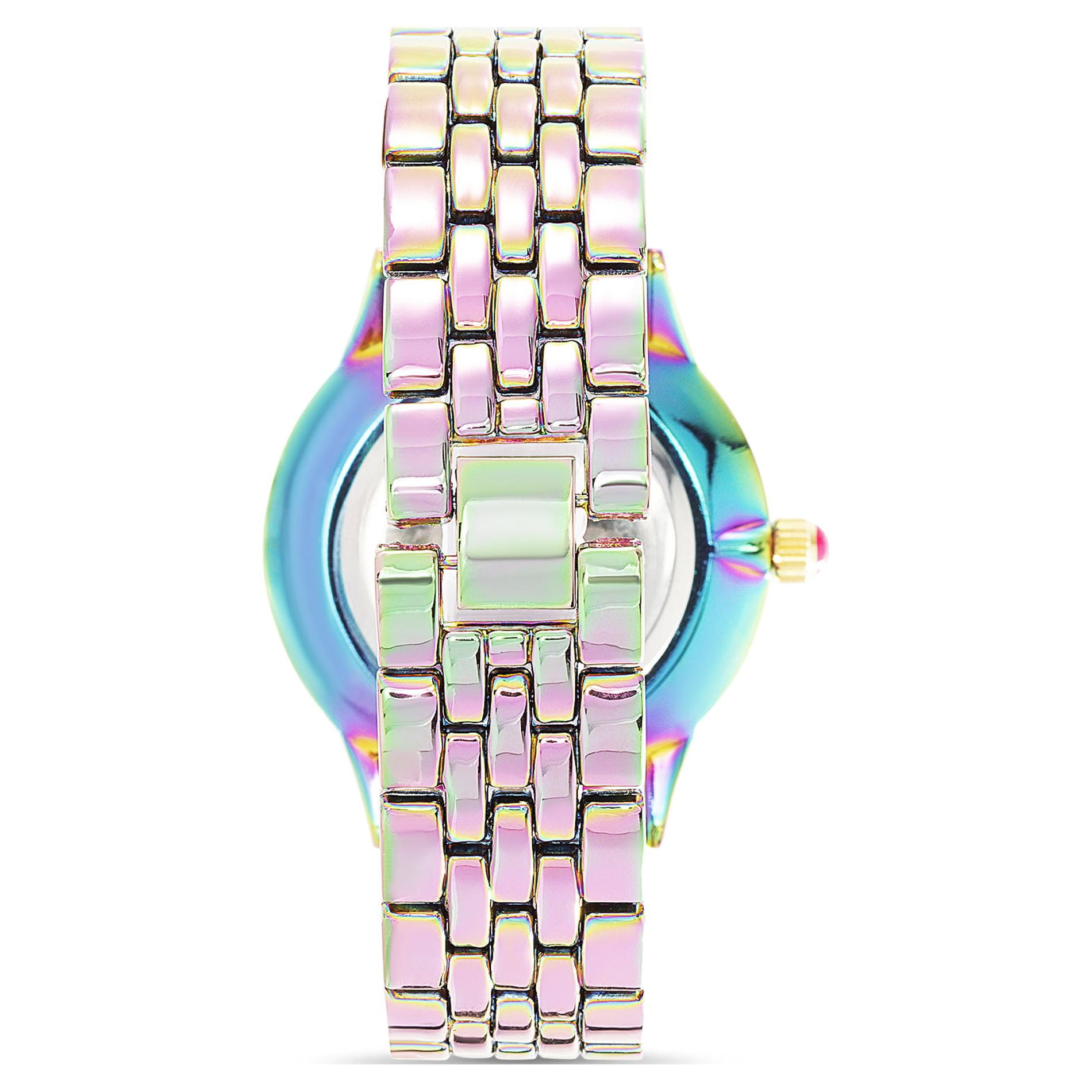 Luv Betsey Women's All Over Gradient Pink and Blue Printed Case, Dial and Band Watch