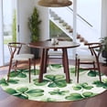 thumbnail image 4 of Round Rug 5Ft, Vintage Four-Leaf Irish St. Patrick's Day Soft Non-Slip Washable Felt Carpet Pad, Watercolor Green Area Rugs for Living Room Bedroom Kids Room, 4 of 9