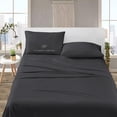 thumbnail image 6 of 4 Piece Sheet Set 100% Egyptian Cotton Bed Sheets 1000 Thread Count Luxury Hotel Quality Sheet Set Italian Finish Premium Sheets Long Staple Fits Up to 18 Inch Deep Pocket (Twin-XL, Dark Grey), 6 of 7