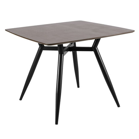 Clara Mid-Century Modern Square Dining Table with Black ...