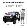 thumbnail image 3 of Outfunny Electric Police Car for Kids, 24 Volt Kids Ride on Toys w/ 400W Motors, Megaphone, Remote, Bluetooth - Black, 3 of 10