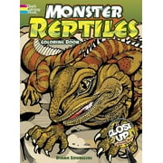 Dover Animal Coloring Books: Monster Reptiles : A Close-Up Coloring Book (Paperback)