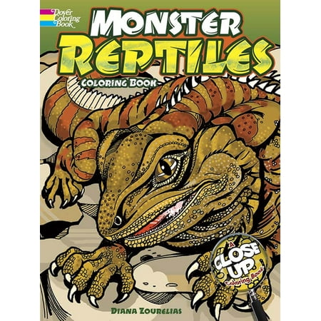 Dover Animal Coloring Books: Monster Reptiles : A Close-Up Coloring Book (Paperback)