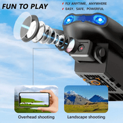 E99 PRO‑MAX Foldable RC Drone with 4K Dual Camera, Brushless Motor, 2 Batteries & Storage Bag, FCC Certified