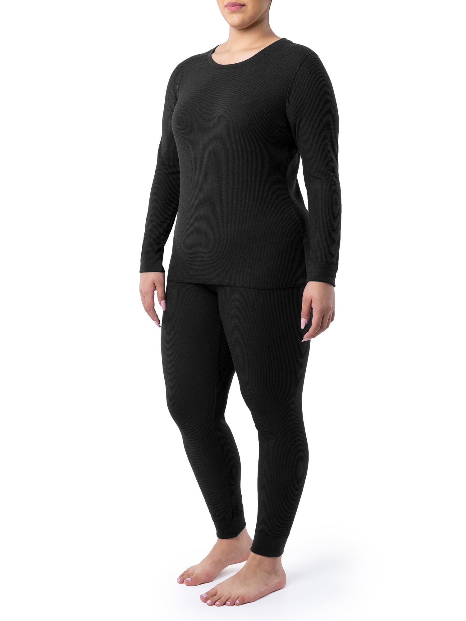 Fruit of the Loom Women's and Women's Plus Eversoft Waffle Top and Bottom Thermal Set