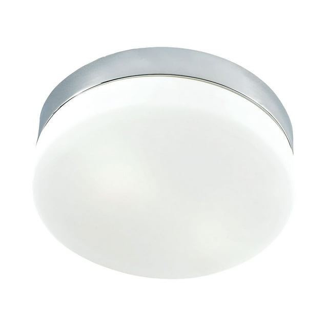 ElkGroup International Disc LED 1 Light Flushmount In Chrome And White Opal Glass - Grande