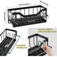thumbnail image 4 of Crrynuo - 1 soporte para paños de cocina y esponjas - Organizador de fregadero - Negro - Acero al carbono - Autoadhesivo - Drenaje rápido - Ahorra espacio, 4 of 6