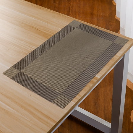

Ikeay Placemat| Elegant Placemats Placemats Stain Pvc Table Mats Woven Vinyl Placemats Placemats for Dining Table 1X Dining Tableware Bowls and Plates Coasters Gray