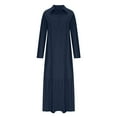 thumbnail image 5 of Taqqpue Womens Plus Size Maxi Dress Casual Long Sleeve Lapel Button Down Oversized Shirt Dress Pleated Flowy Long Plain Dress Fall Holiday Sundress Long Cover Up Loose Blouses Tunic Shirt Dress S-5XL, 5 of 6