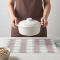 thumbnail image 4 of REGALWOVEN Rectangle Placemats Set of 6 Grid Plastic Placemats for Kitchen Dining Washable Heat Resistant Table Placemats Wipeable Table Mat Red 17.7x11.8inch, 4 of 6