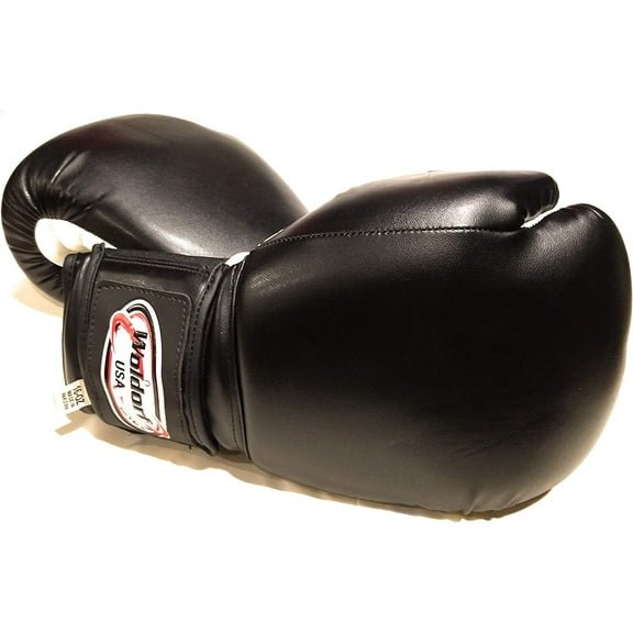 Woldorf USA Boxing Bag Gloves in Vinyl 14oz Black Grappling, Kickboxing, Fighting Gloves, Muay Thai Training Gloves, Heavy Bag Speed Punching Gloves.