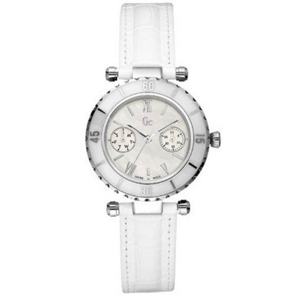 GUESS Collection Women's White Leather Band Watch G24001L1
