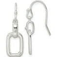 thumbnail image 1 of Sterling Silver Rectangle Dangle Shepherd Hook Earrings (25.25 X 8.75) Made In India qe16080, 1 of 5