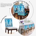 thumbnail image 6 of Summer Nautical Chair Covers Set of 6 Ocean Jellyfish Cartoon Starfish Coral Black Stripes Chair Back Covers Stretch Removable Washable Slipcovers Protector for Dining Room Kitchen Party Decor, 6 of 9