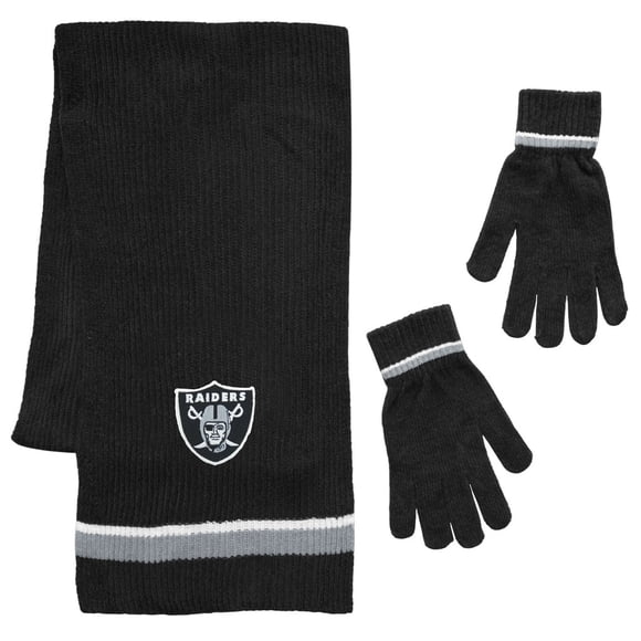 Ensemble Cadeau Foulard et Gant Oakland Raiders en Chenille