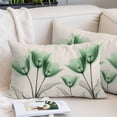 thumbnail image 2 of Green Floral King Pillow Covers, Elegant Tulip Vintage Wildflower Plant Soft Breathable Throw Pillow Cases with Invisible Zipper, Decorative Pillowcase Pillows Protectors for Sofa Bed Couch 20"x36", 2 of 9