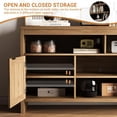 thumbnail image 4 of Eastvita Boho - Style TV Stand for TVs up to 65 Inches (58-Inch). Modern Rattan Entertainment Center with Key Features (Oak), 4 of 7