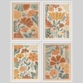 thumbnail image 2 of PixonSign Framed Wall Art Orange & Green Daisy Floral Posters, Set of 4 Minimalist Floral Design Botanical Illustrations Wall Decor, Adhesive Canvas Prints for Home Decor - 11"x14" White, 2 of 5