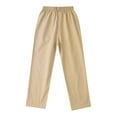 thumbnail image 3 of TiaoBug Big Kids Boys Wide Leg Baggy Pants Loose Fit High Waist Trousers with Pockets Casual Wear Khaki 12-13, 3 of 7