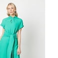 thumbnail image 2 of Debenhams Womens Twist Neck Fitted And Flared Midi Dress, 2 of 4