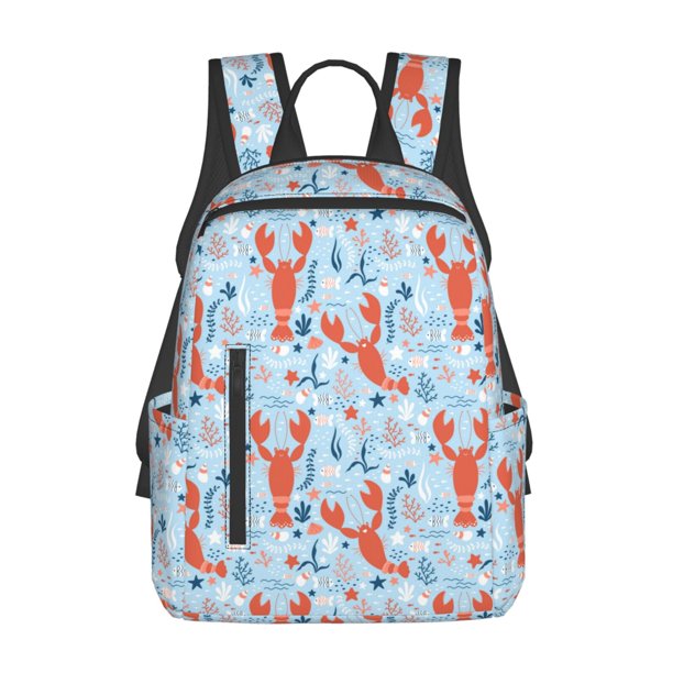 Disketp Lobsters Mochila Ligera e Impermeable, Mochila de Día Resistente para Viajes, Senderismo y Uso Diario para Hombre y Mujer