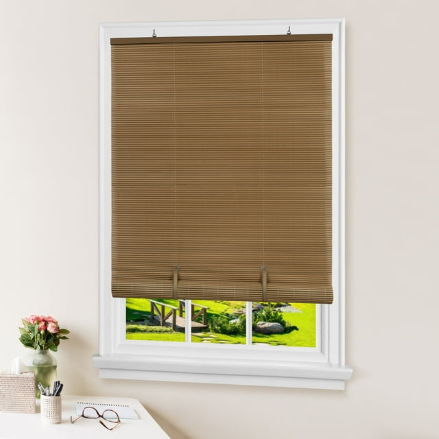 Eclipse Cordless Vinyl Roll-Up Blind 36x72 - Woodtone - Walmart.com