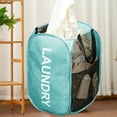 thumbnail image 4 of Buenod Painting Mesh Hamper Collapsible Laundry Basket, 72L, Blue, 4 of 8