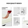 thumbnail image 3 of Demi Bonn 34" Storage Bench with Cushion, Lift-Top Toy Storage Organizer Trunk with 2 Safety Hinges, Wood Storage Box Chest for Bedroom, Entryway, Living Room, White, 3 of 8