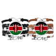 thumbnail image 1 of Kenya National Flag Africa Country Bracelet Hand Strap Leather Rope Wristband Double Set, 1 of 3