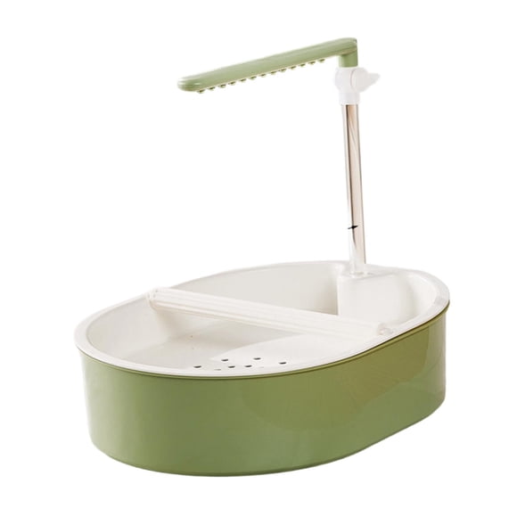 Bañera automática premium para loros, ideal para cacatúas, cotorras, agapornis. Ducha verde estilo B