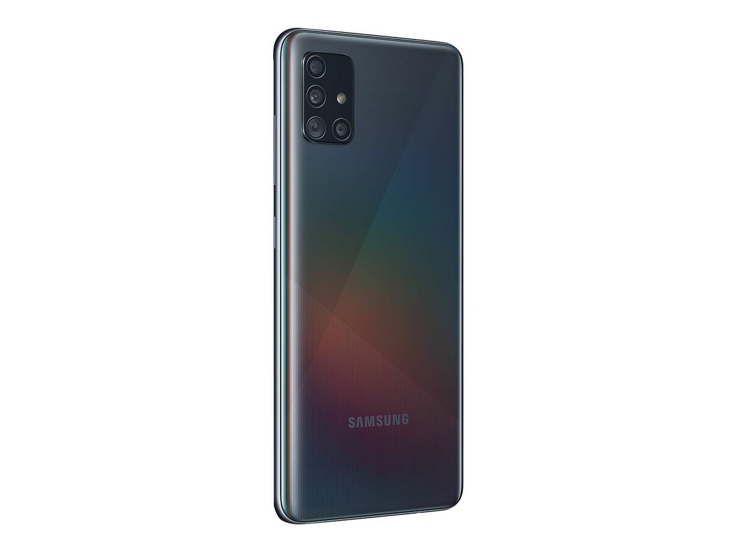 Samsung Galaxy A51 - Smartphone - 4G LTE - 128 GB - microSD slot - 6.5" - 2400 x 1080 pixels - Super AMOLED - RAM 4 GB (32 MP front camera) - 4x rear cameras - Android - Sprint - Prism crush black - image 3 of 7