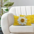 thumbnail image 5 of Summer Daisy Floral Lumbar Pillow Covers 12X20 Inch Set of 2 White Petal Flower Bloom Decorative Pillow Cases Yellow Seasonal Cushion Case Farmhouse Home Decor for Sofa Couch Porch Outdoor, 5 of 6