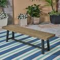 thumbnail image 3 of Christopher Knight Home Toby Outdoor Acacia Wood Bench, Sandblast Gray Finish and Black, 3 of 9