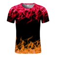 thumbnail image 3 of T-shirt à Manches Courtes pour Hommes avec Impression de Flammes et Col Rond, 3 of 8