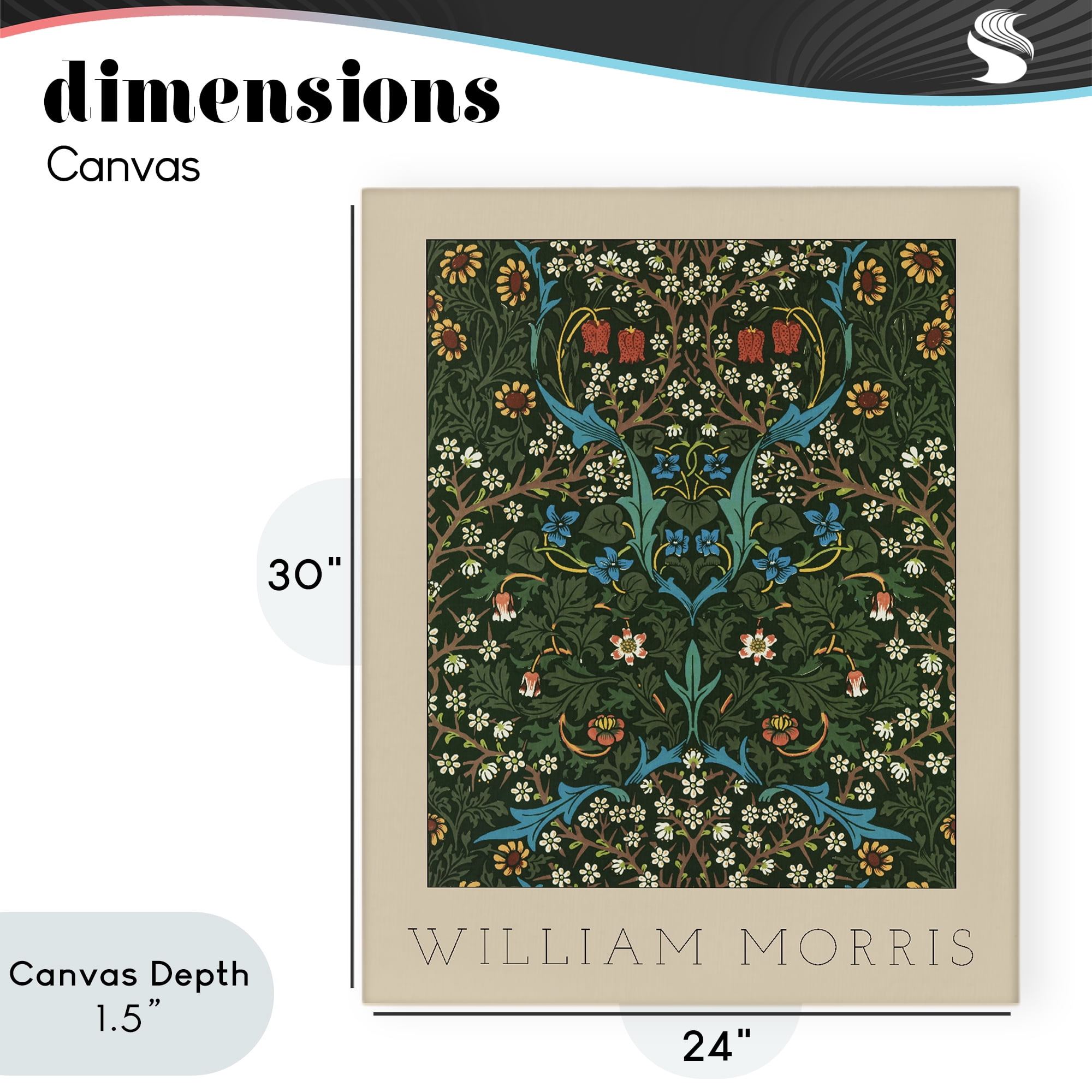 Stupell Industries Ornate Botanicals William Morris Canvas Wall Art, design by Lil' Rue