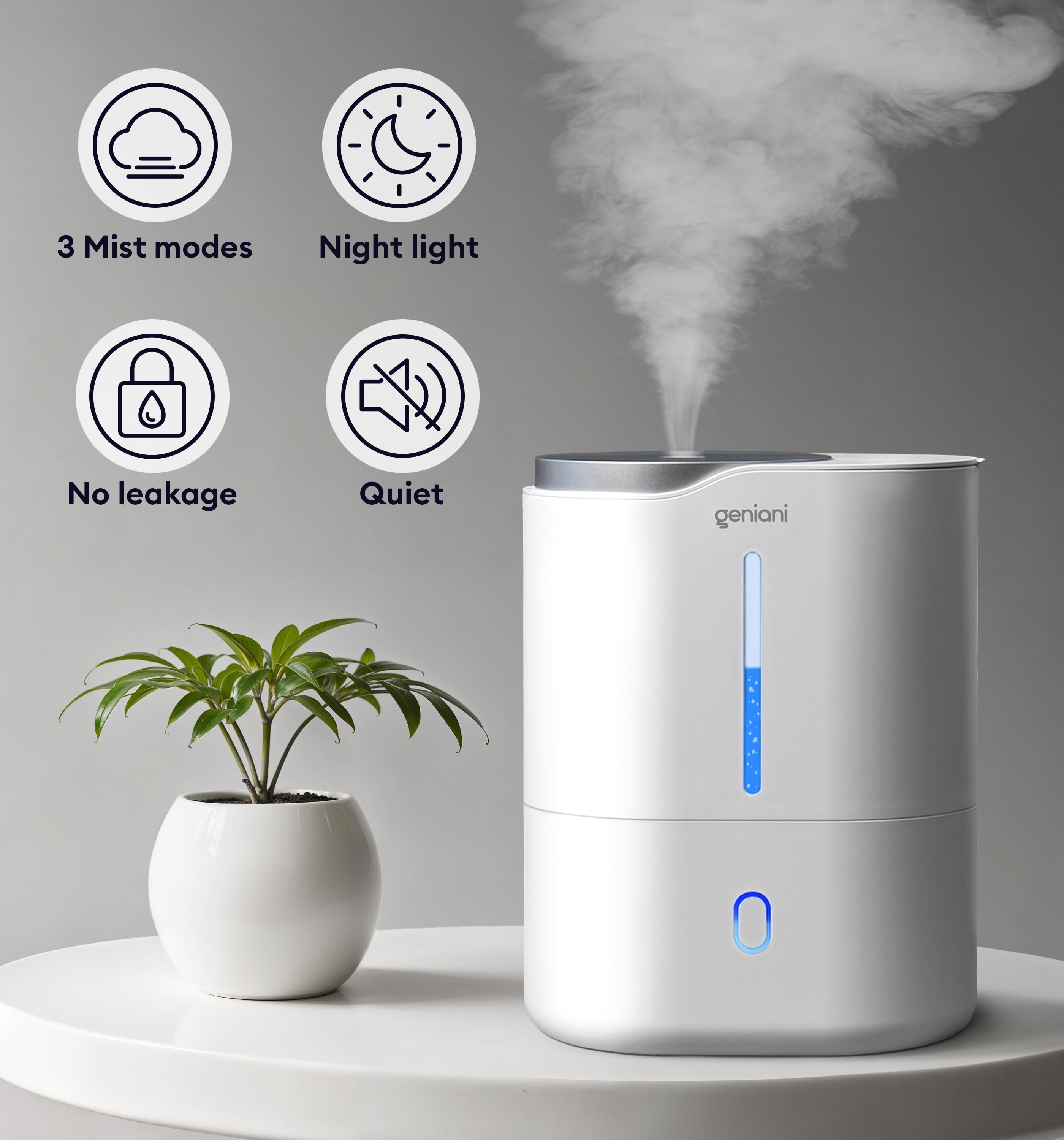 𝐋𝐚𝐫𝐠𝐞 𝐂𝐚𝐩𝐚𝐜𝐢𝐭𝐲 Top Fill Cool Mist Large Humidifier & Essential Oil Diffuser for Home - Smart Aroma Ultrasonic Air Humidifier for Bedroom, Baby, Kids, Plants - Auto Shut Off, 376 sqf