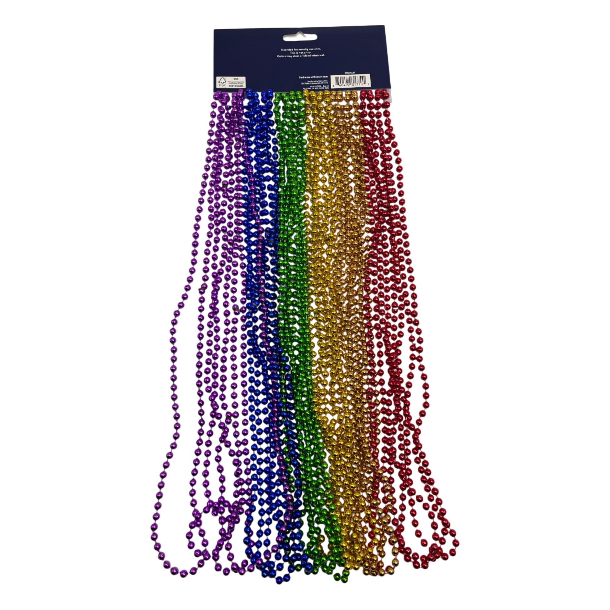 Pride Rainbow Beaded Necklace Set - 24 Pieces