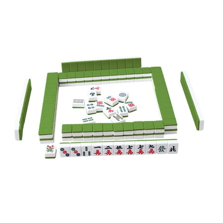 LeeQinersw 144x Chinese Version Game Set Leisure Time Chinese Style Game Mini Mahjong Tiles Green