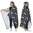 thumbnail image 2 of Wearable Blanket,DarkBlue Cartoon Dinosaurs Space Pattern Hooded Wearable Flannel Blanket for Adults & Teens,Winter Poncho Shawl Wrap Cape Cozy Anti-Pill,50"x60", 2 of 5
