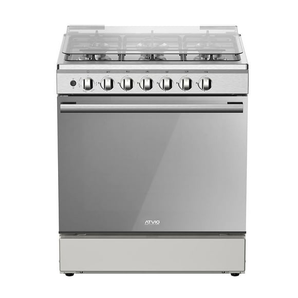 Estufa Atvio 30 Pulgadas 6 Quemadores con Capelo Plateado 30SMG6G066LSM