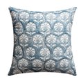 thumbnail image 3 of 18 x 18 Square Cotton Accent Throw Pillow, Floral and Chevron Patterns, Set of 2, White, Blue- Saltoro Sherpi, 3 of 7