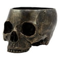 thumbnail image 3 of Ebros Day Of The Dead Skull Bowl Resin 7"Long Bowl Bronze Finish Decorative, 3 of 7