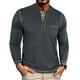 thumbnail image 1 of pstuiky camisas de manga larga para hombre, Camiseta informal de manga larga con cuello redondo y bolsillos abotonados para hombre, color liso, transpirable camisetas de hombre l, 1 of 7