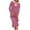 004 Hot Pink, variant on Womens Striped T-Shirts Dresses Casual Long Sleeve V Neck Loose Fit Split Knit Maxi Dress